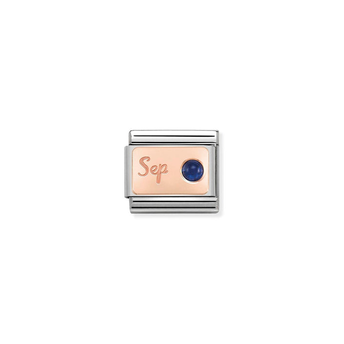 Nomination Classic  9ct Rose Gold September SAPPHIRE Charm
