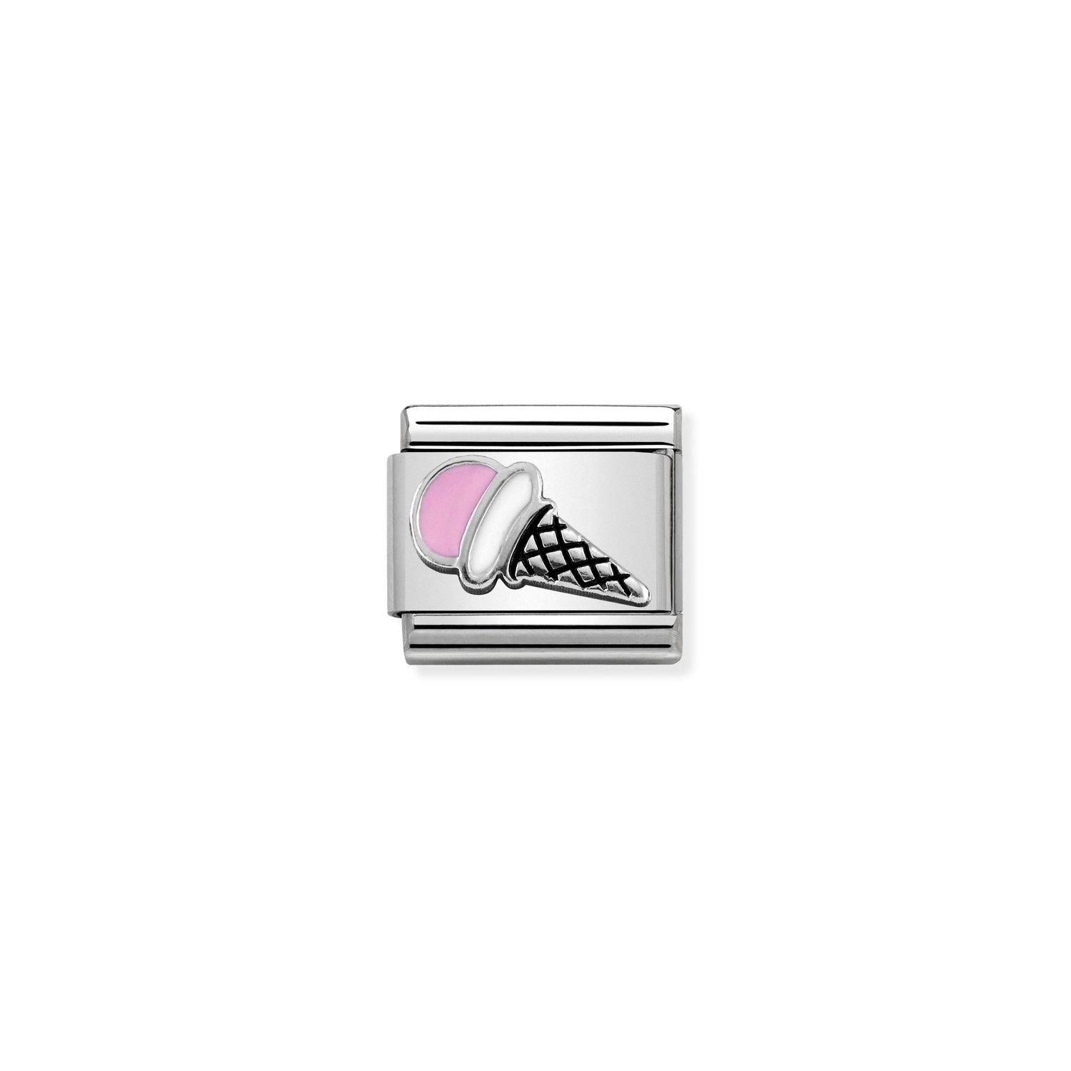 Nomination Classic SYMBOLS Silver Pink Ice cream Charm