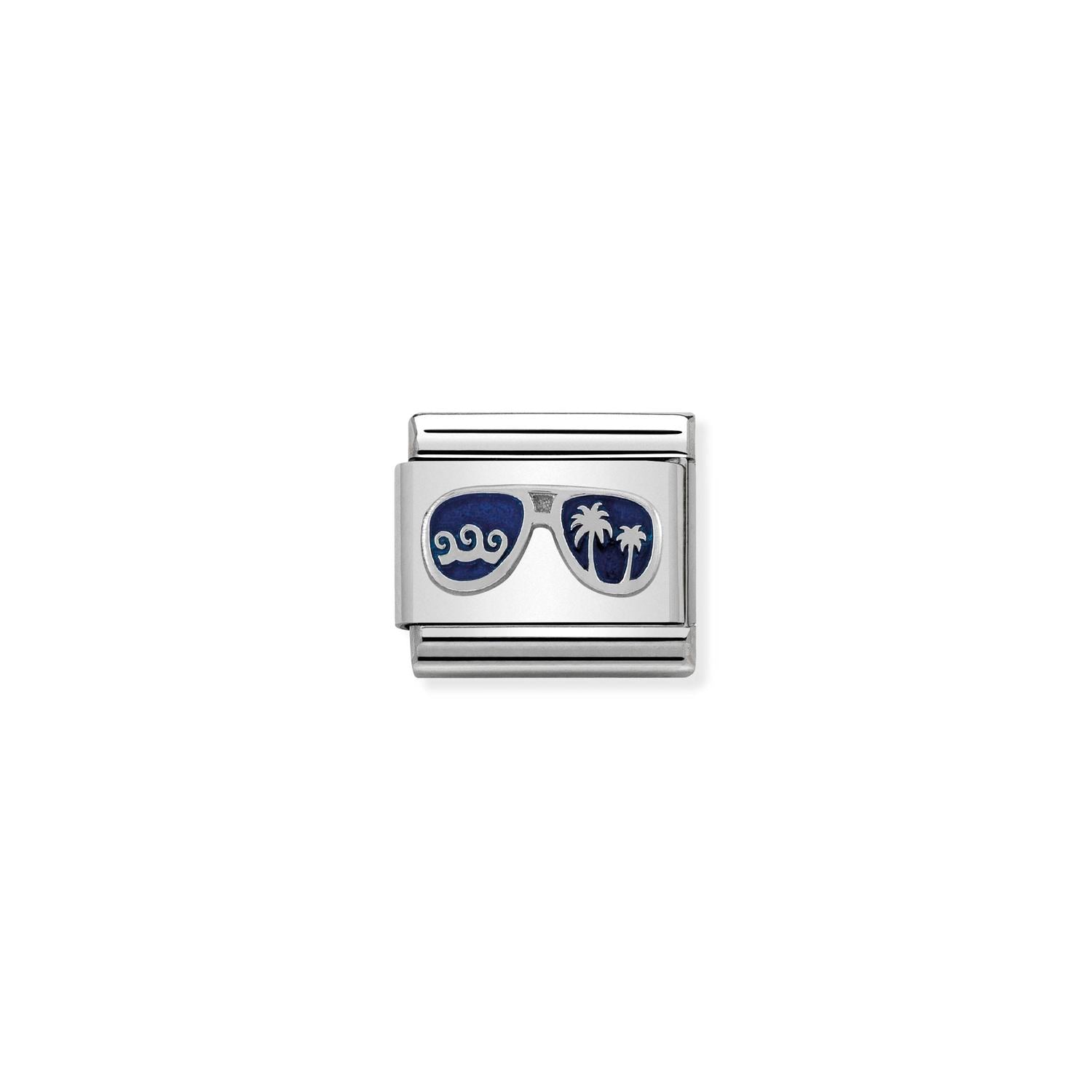 Nomination Classic SYMBOLS Silver Blue Miami Sunglasses Charm