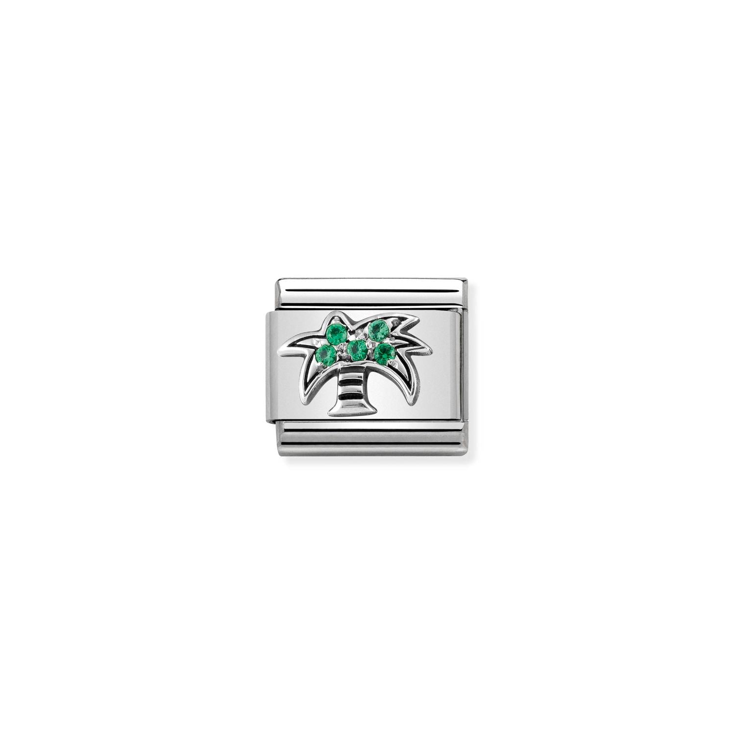 Nomination Classic silver Palm with green CZ Charm