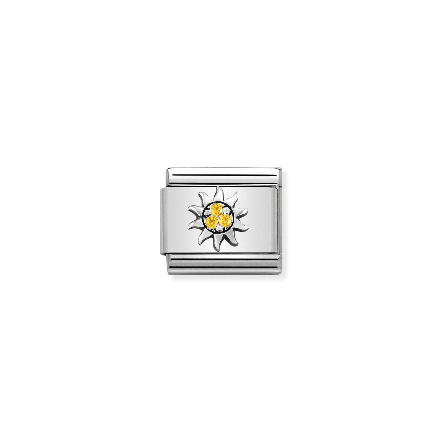Nomination Classic silver Sun with yellow CZ Charm