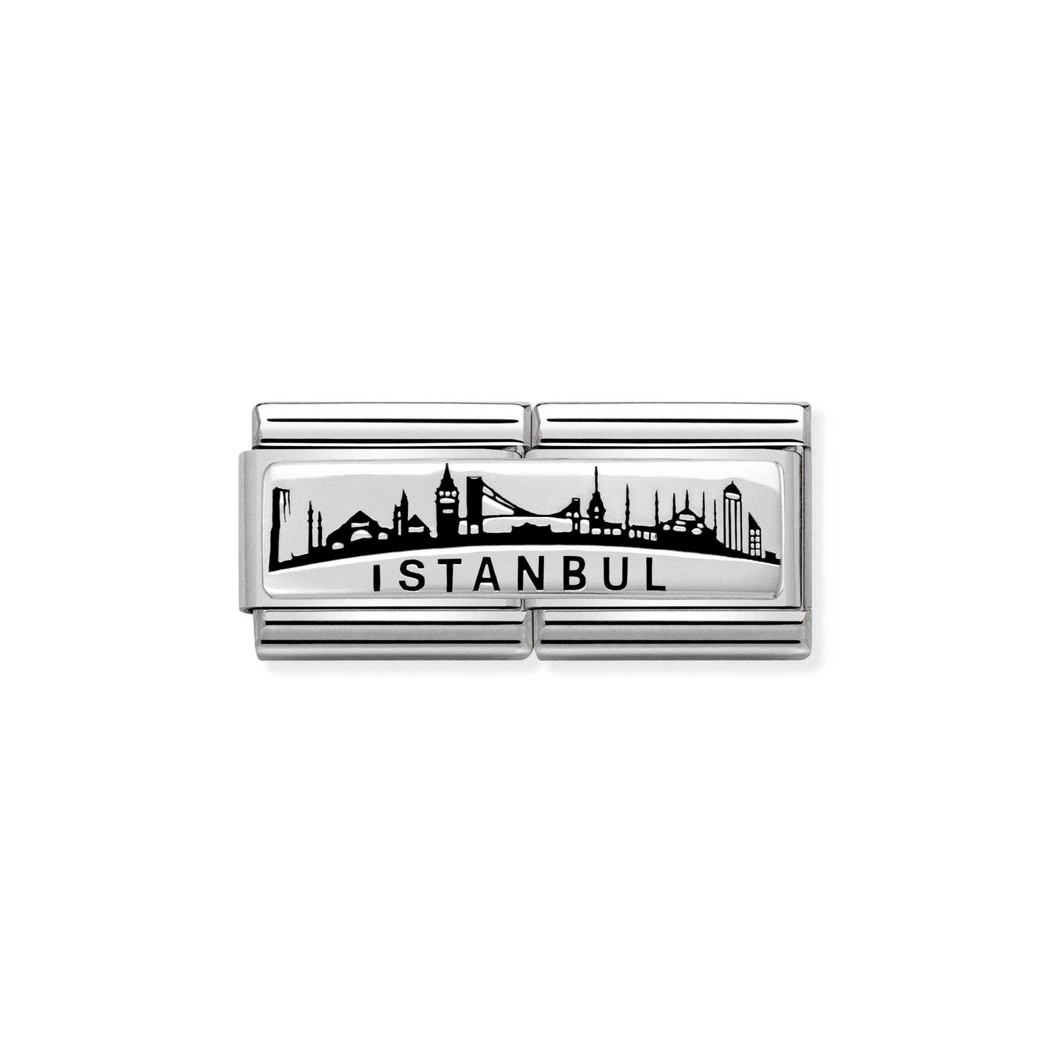 Nomination Classic DOUBLE SPECIAL Silver CUSTOM Istanbul skyline Charm