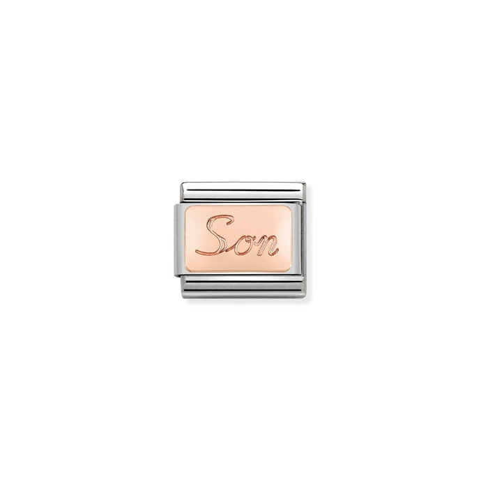 Nomination Classic ENGRAVED WRITINGS 9ct Rose Gold Son Charm