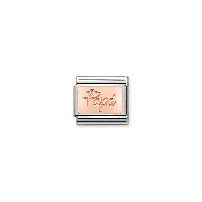 Nomination Classic ENGRAVED WRITINGS 9ct Rose Gold Papa Charm