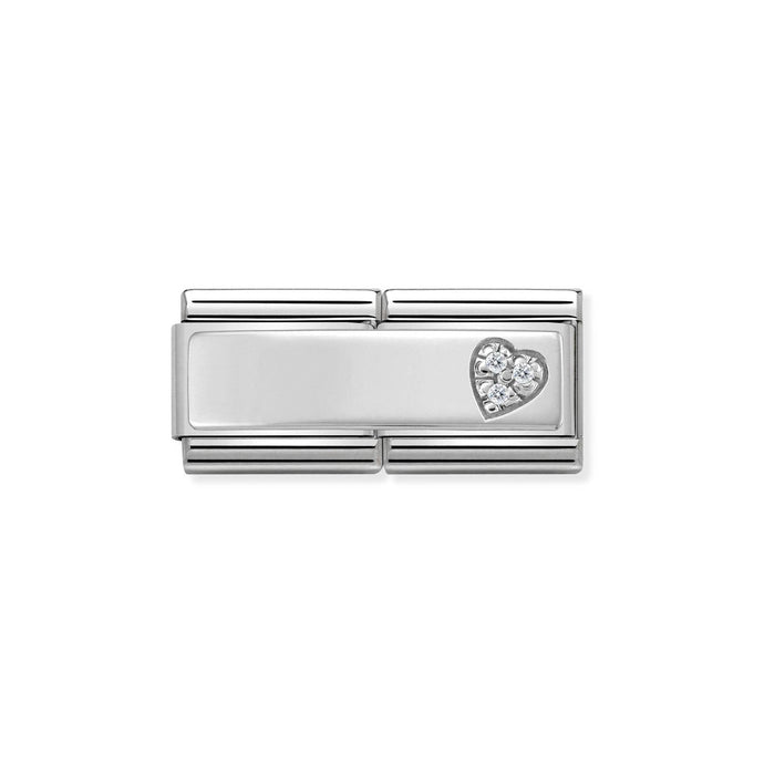Nomination DOUBLE Classic SYMBOLS Silver Heart with CZ Charm