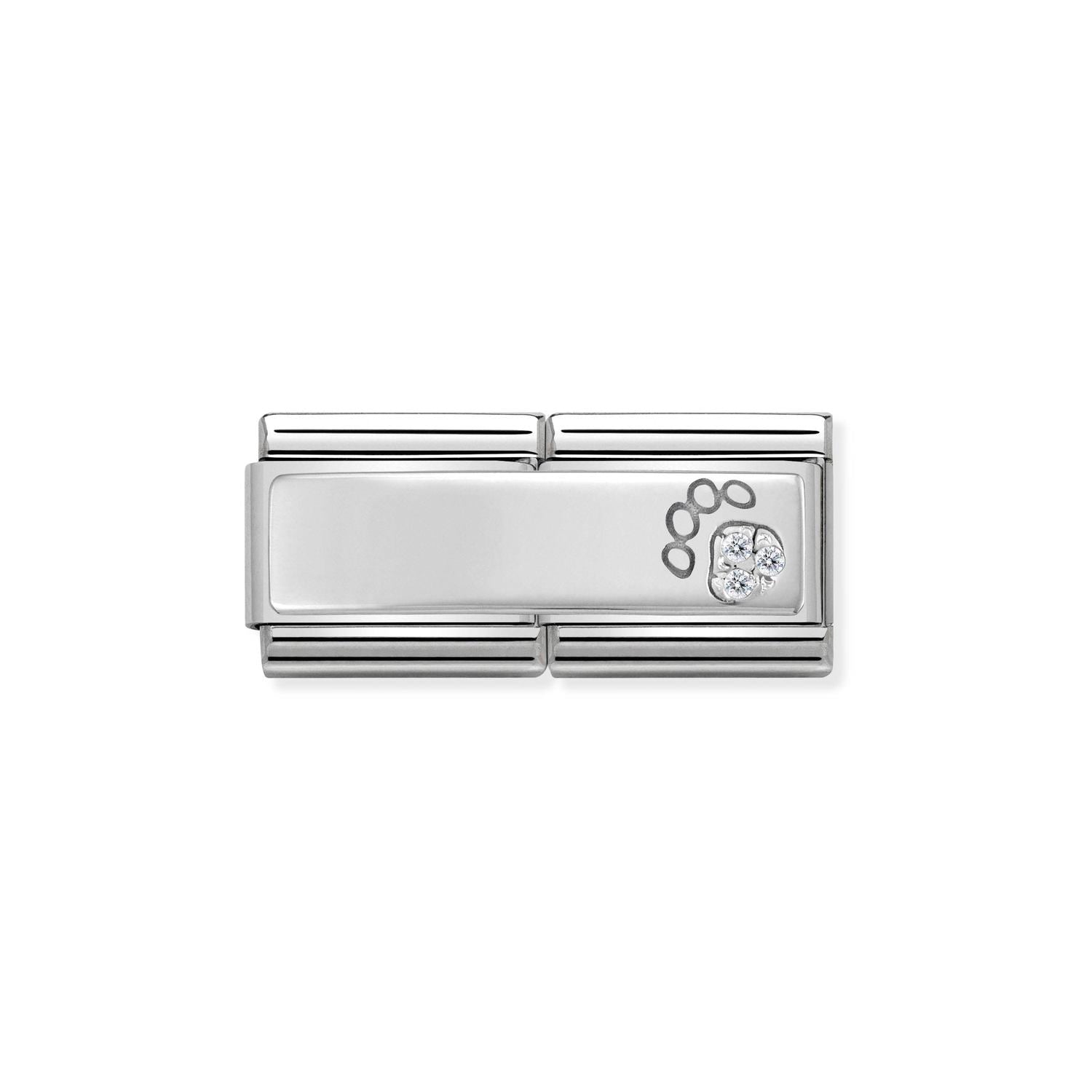 Nomination DOUBLE Classic SYMBOLS Silver Paw Print with CZ Charm
