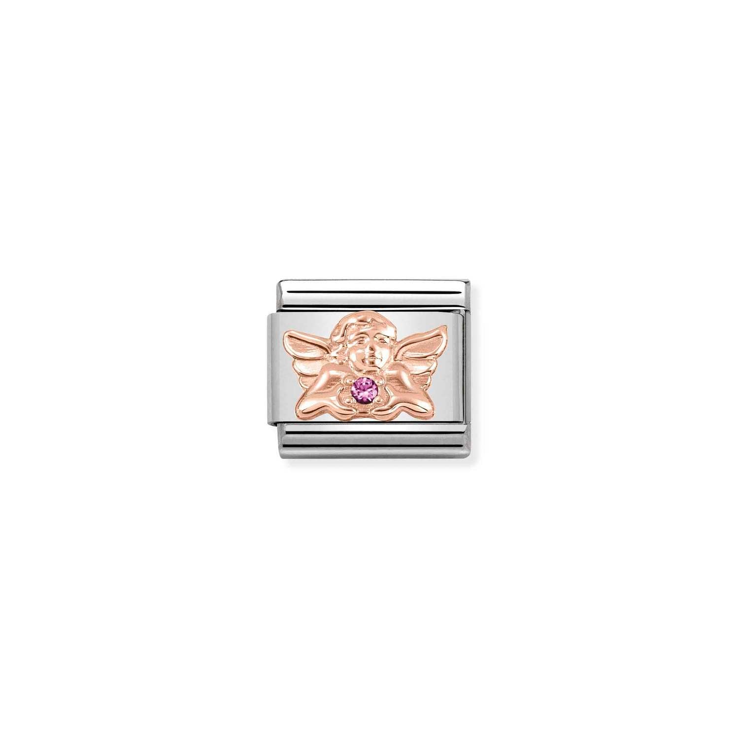 Nomination Classic 9ct Rose Gold and CZ Angel of Friendship Charm