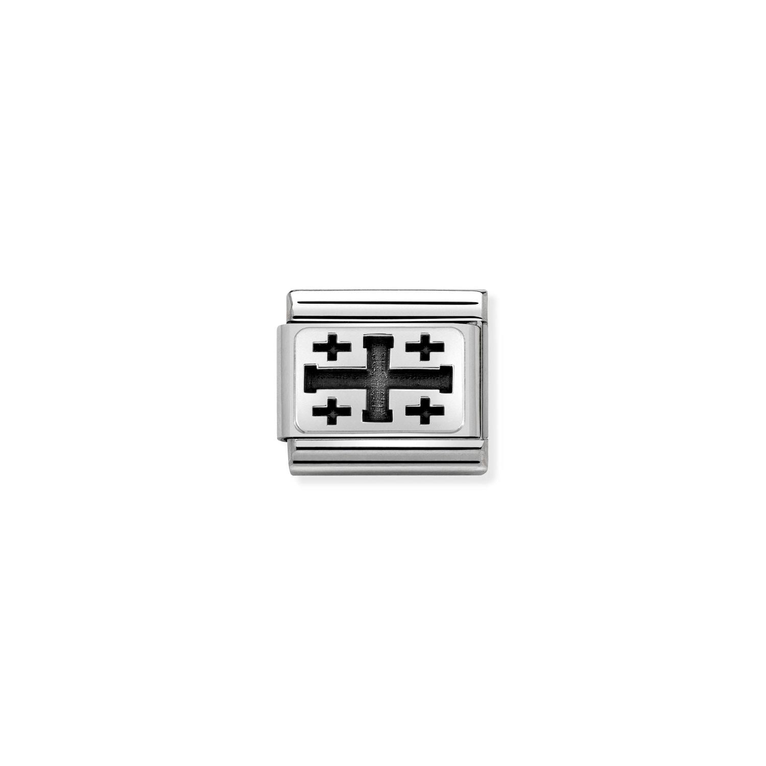 Nomination Classic GEOGRAPHIC PLATES Silver Jerusalem cross Charm