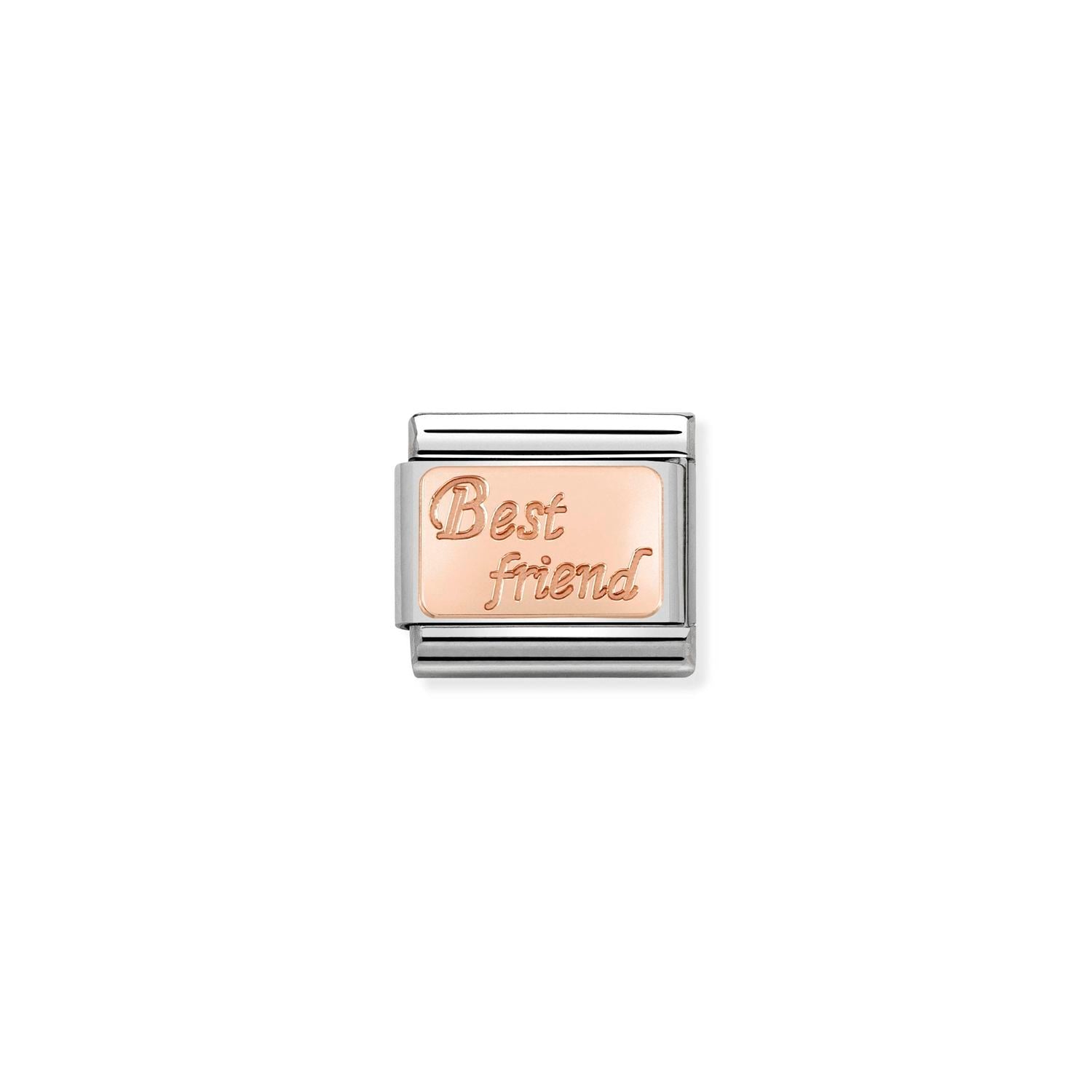 Nomination Classic ENGRAVED WRITINGS 9ct Rose Gold Best Friend Charm
