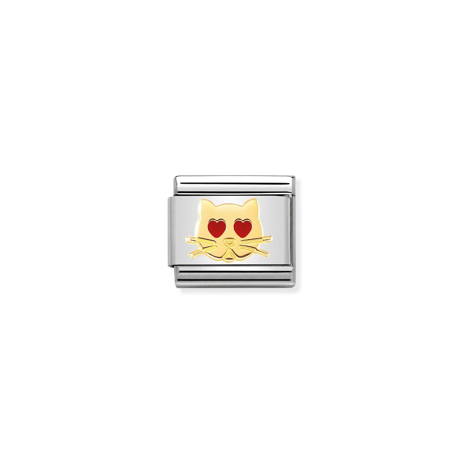Nomination Classic Gold Cat with heart eyes Charm