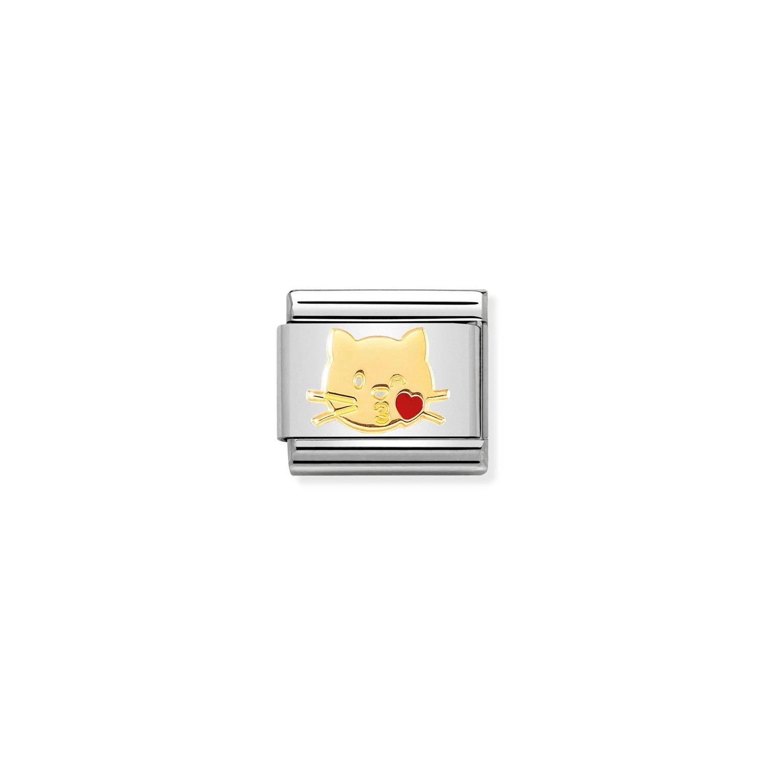 Nomination Classic Gold Cat kiss Charm