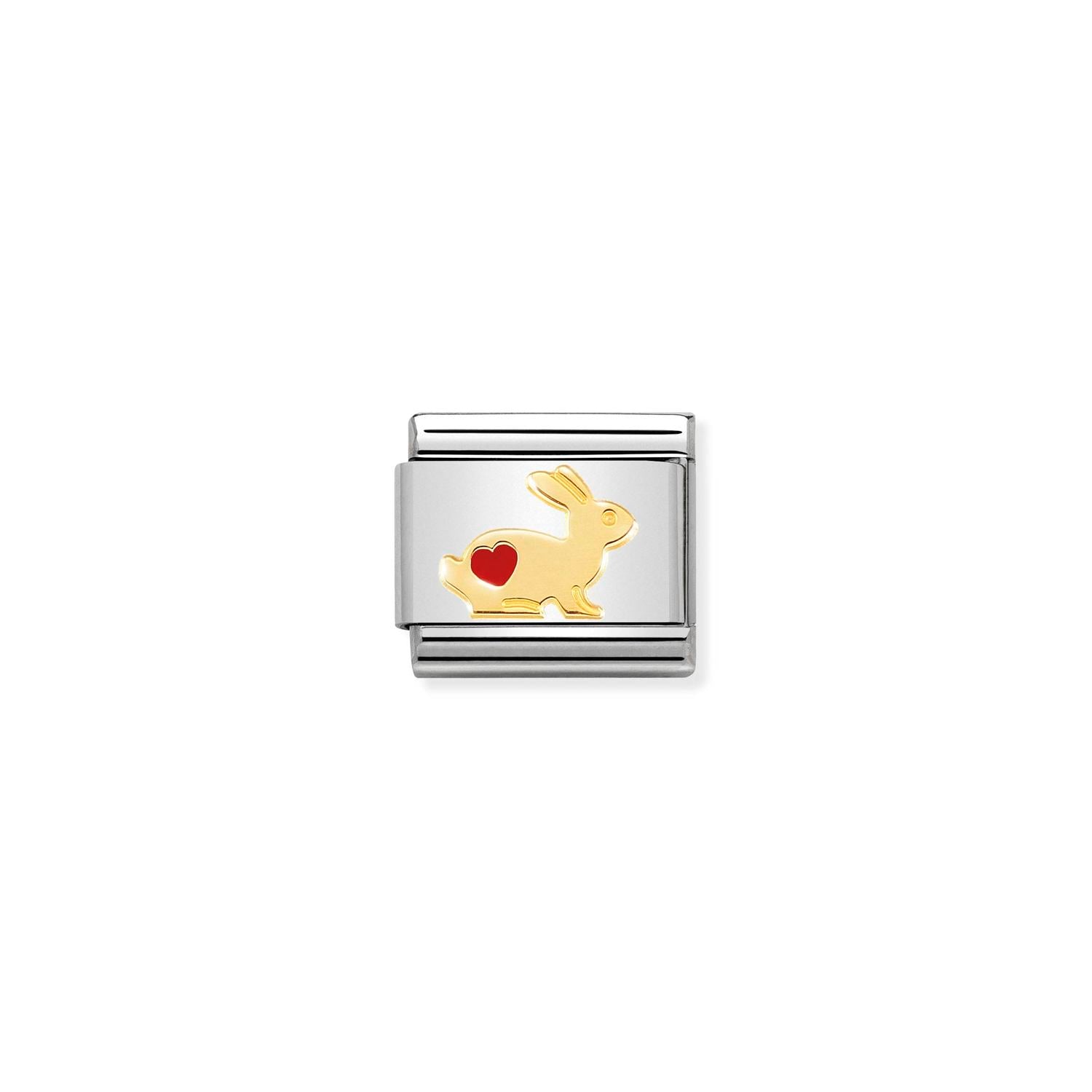 Nomination Classic Gold Rabbit with heart Charm