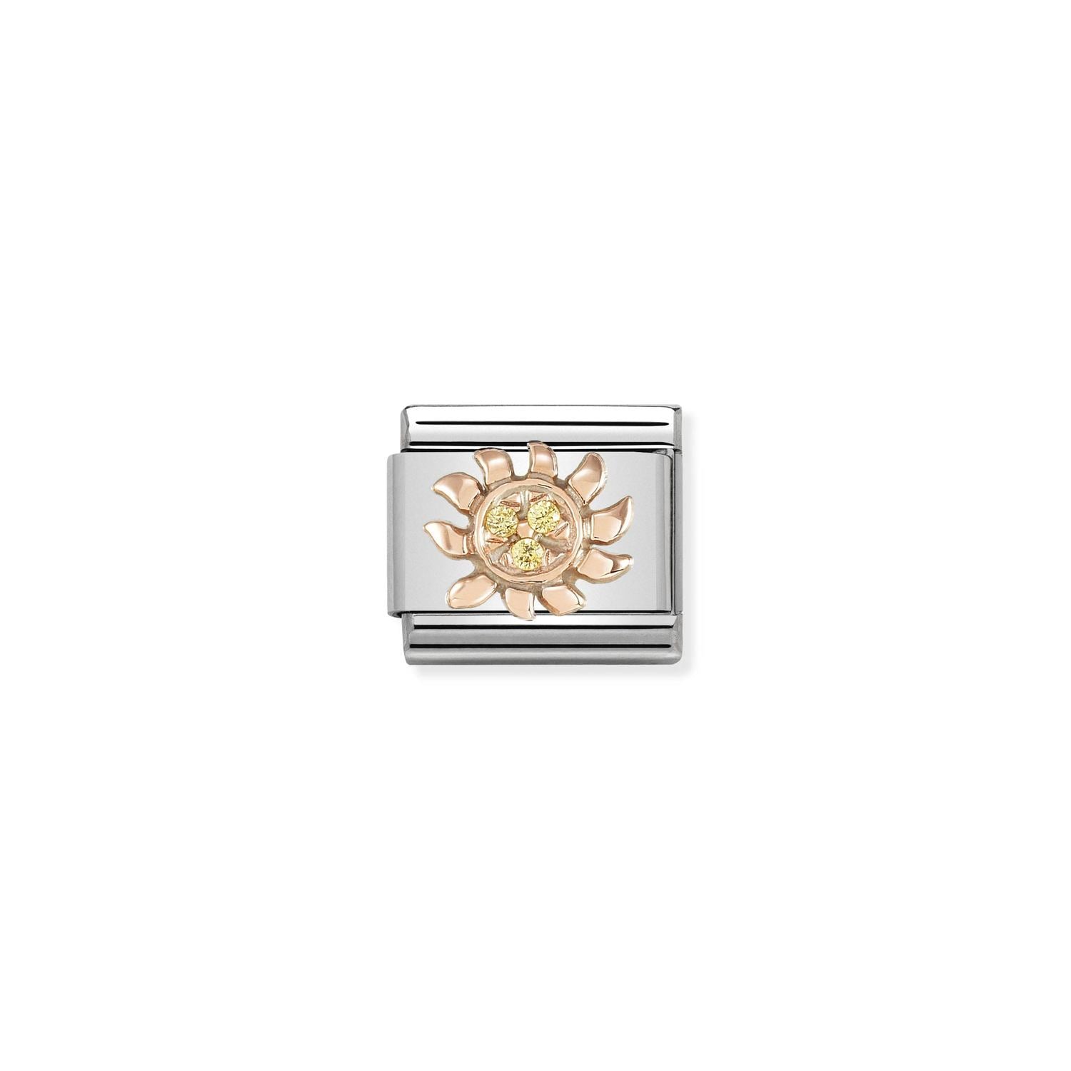 Nomination Classic 9ct Rose Gold and CZ Sun Charm