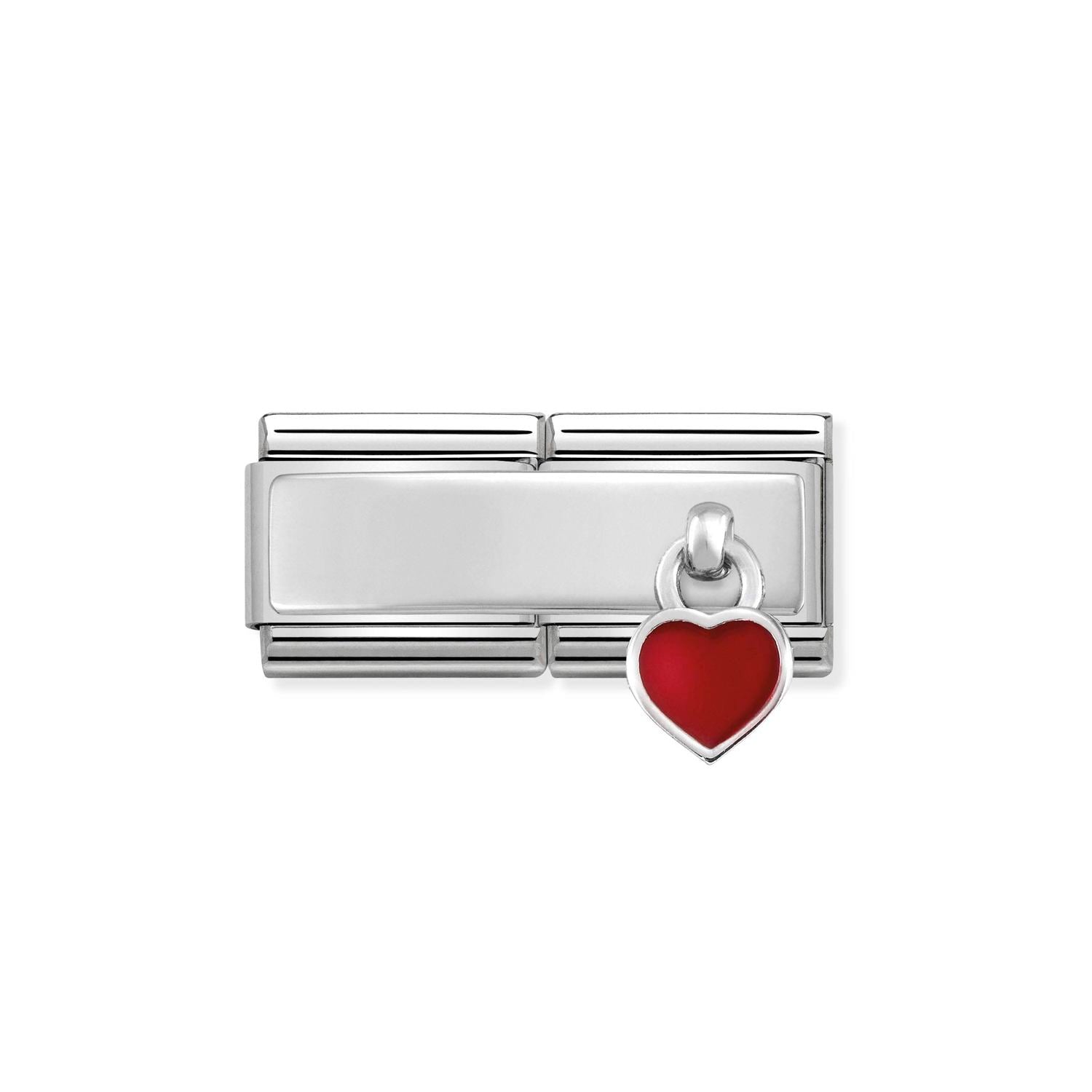 Nomination DOUBLE Classic CHARMS Silver Red heart Charm
