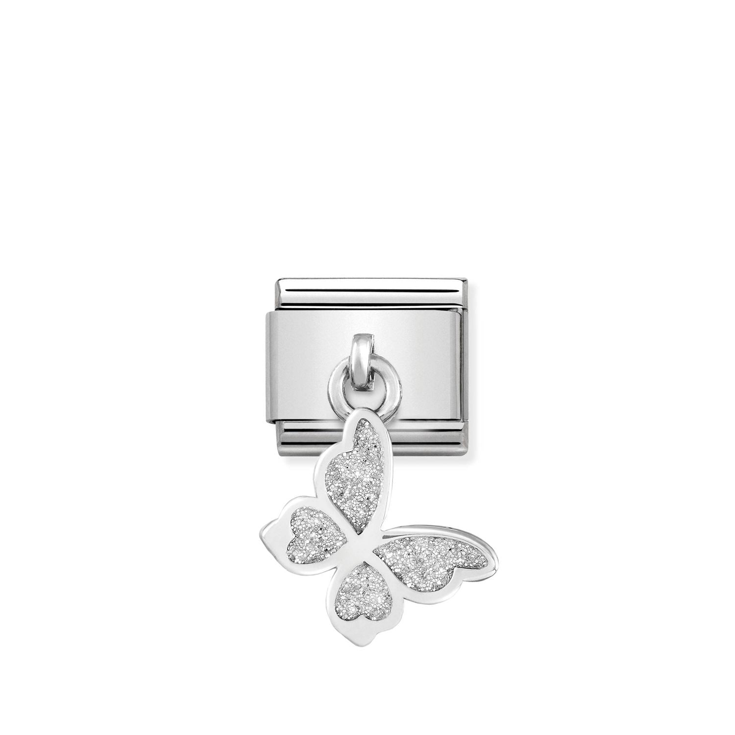 Nomination Classic CHARMS Silver Glitter butterfly Charm
