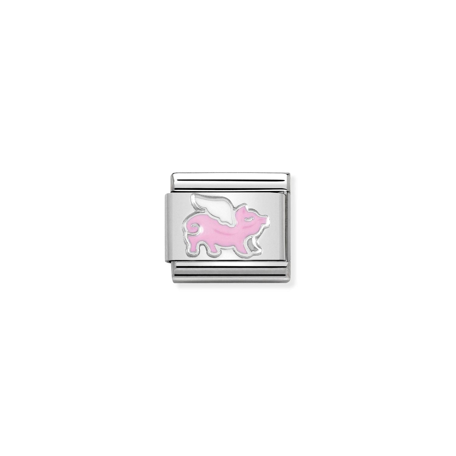 Nomination Classic Silver Pig with wings Charm