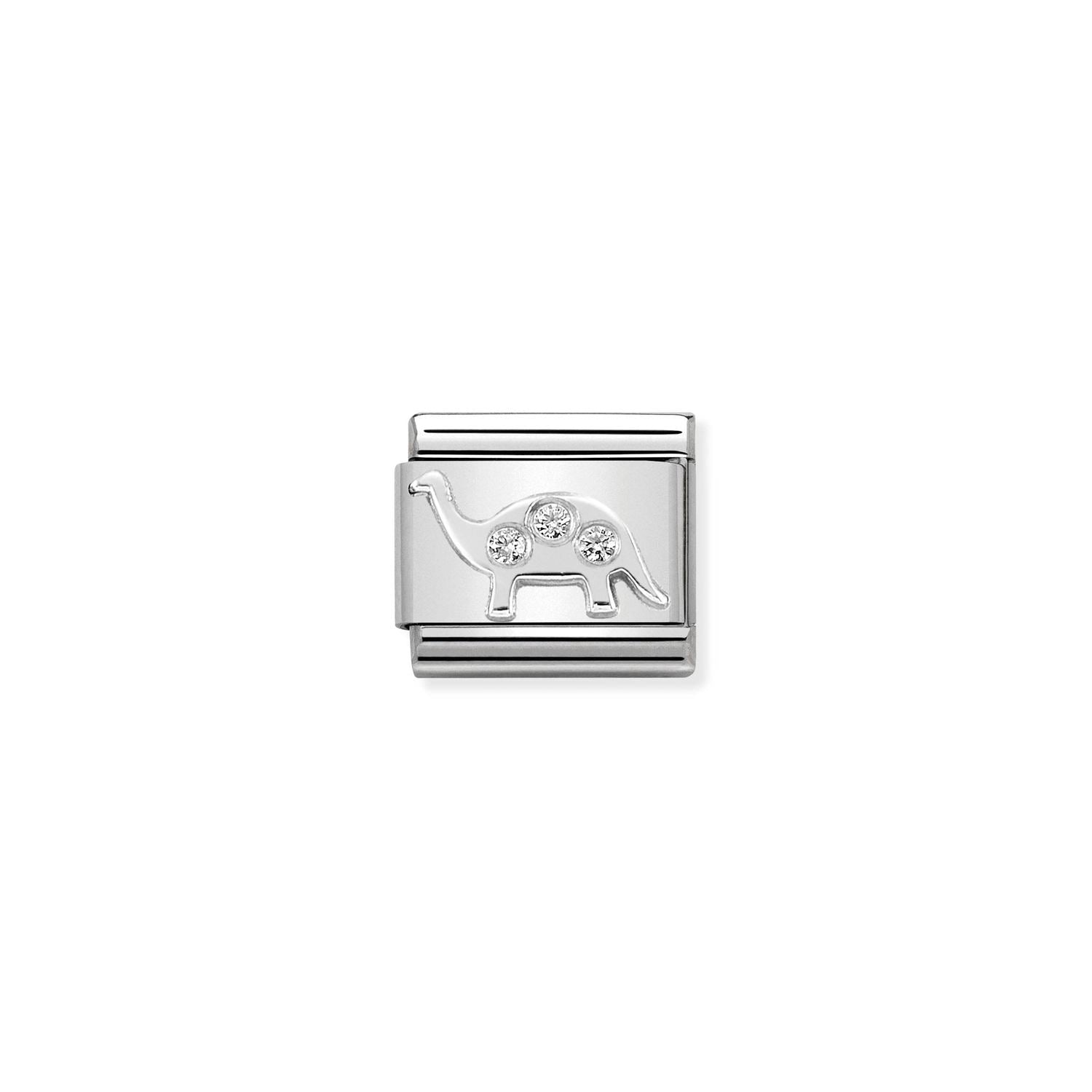 Nomination  Classic Silver CZ Brontosaurus Charm