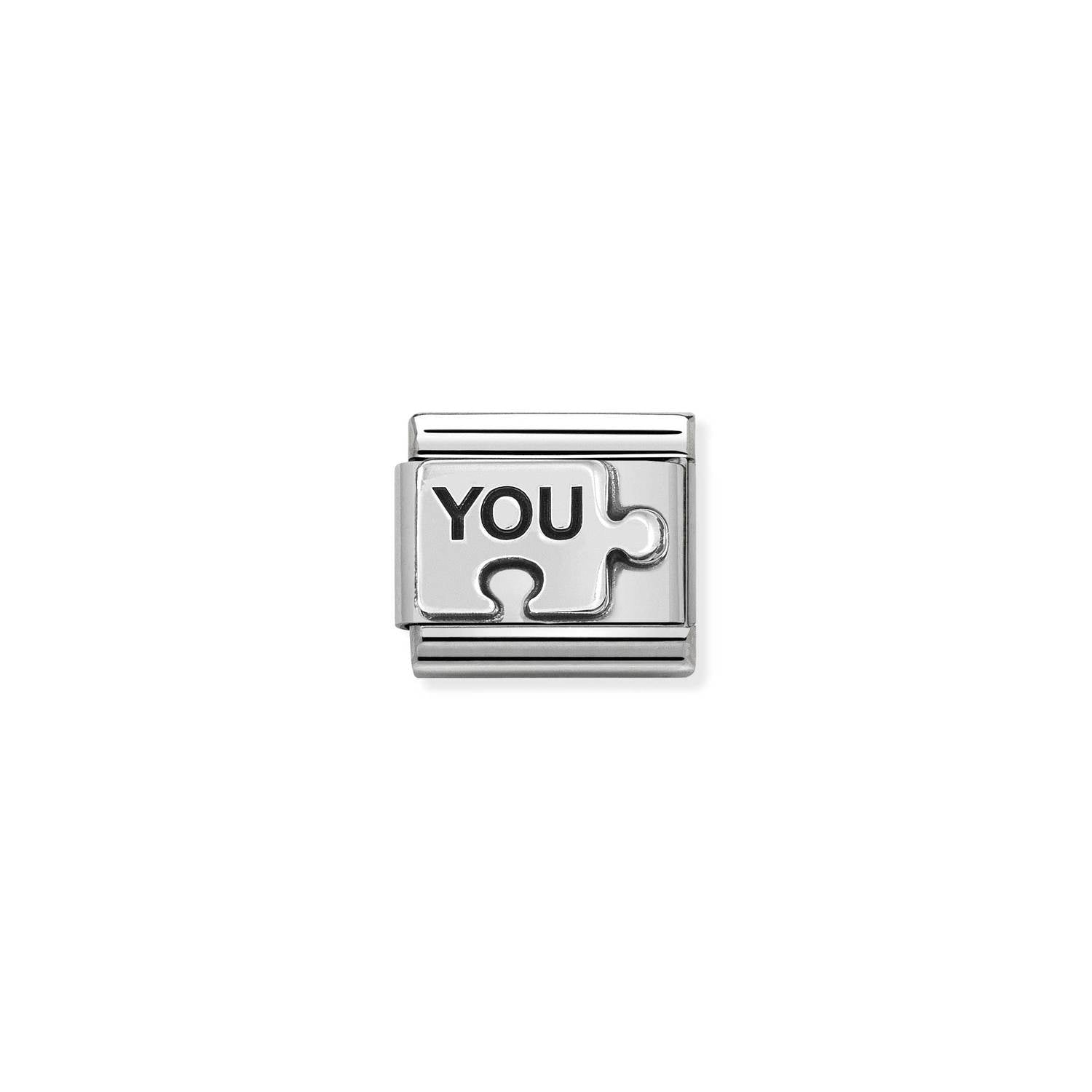 Nomination Classic OXIDIZED SYMBOLS in Silver YOU Puzzle (You Me Charm Charm