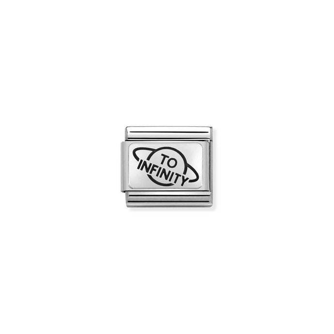 Nomination Classic OXYDISED PLATES 2 in Silver TO INFINITY Planet Charm