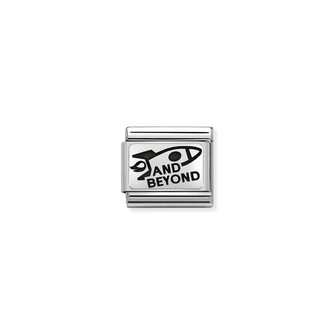 Nomination Classic OXYDISED PLATES 2 in Silver AND BEYOND Rocketship Charm