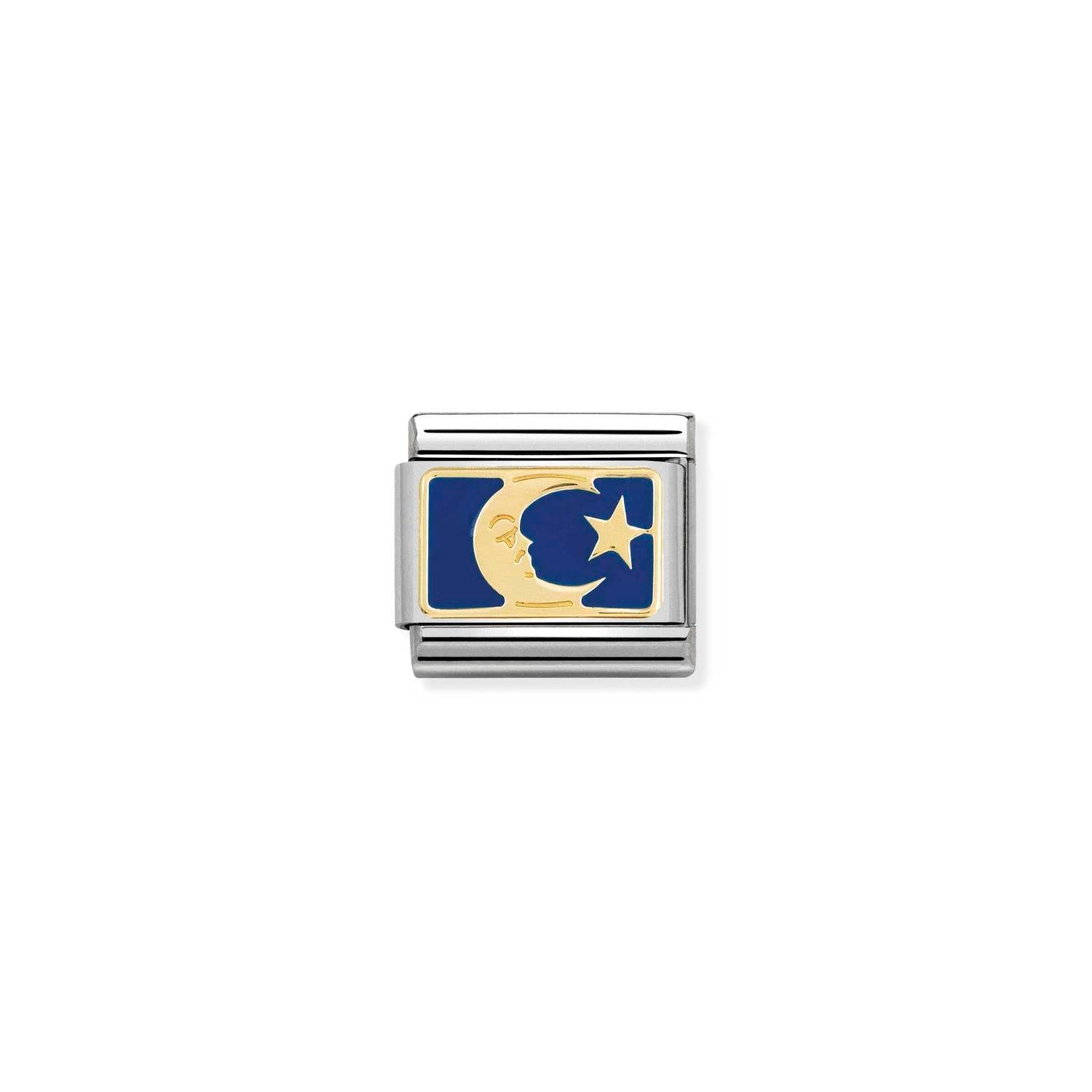 Nomination Classic Gold Moon Blue Plate Charm