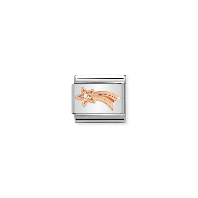 Nomination Classic 9ct Rose Gold and CZ Shooting Star with White CZ Charm
