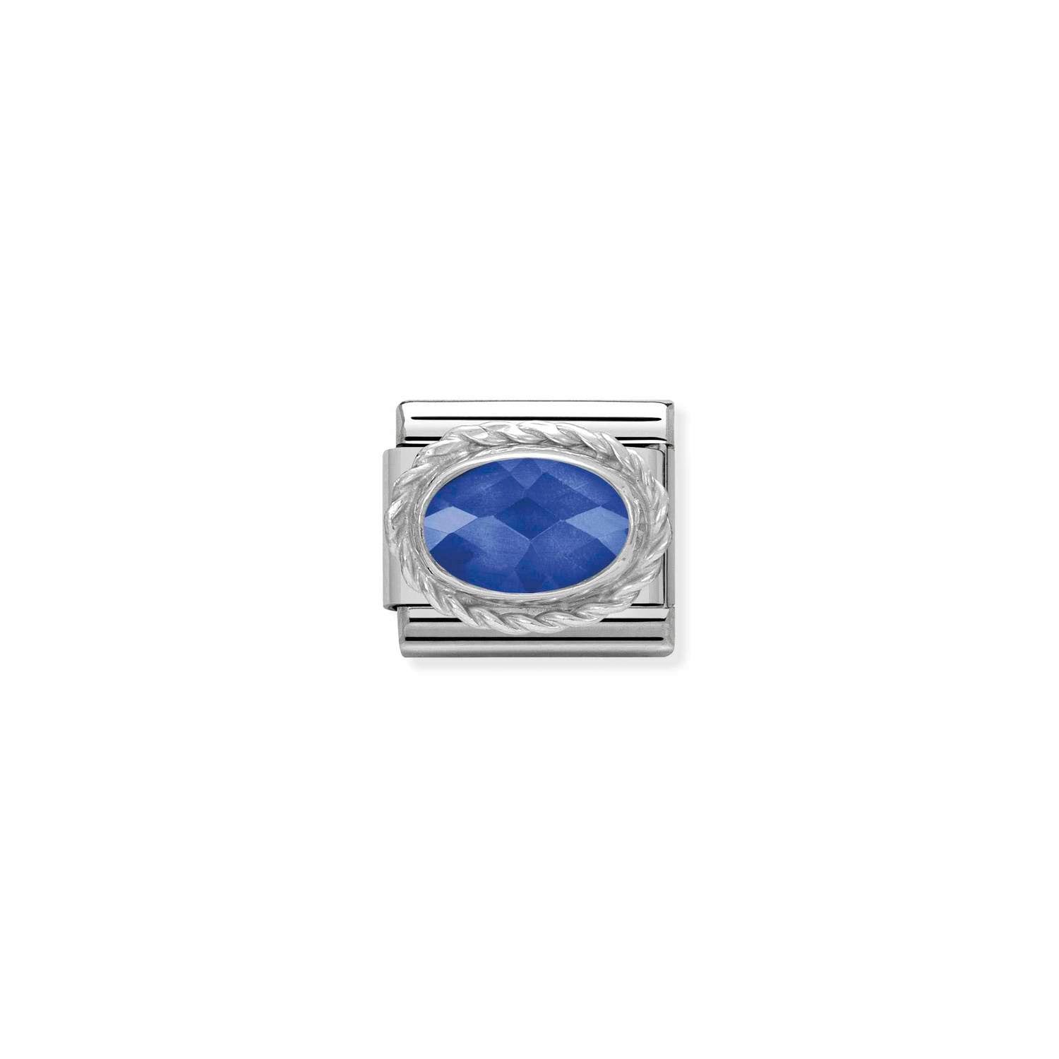 Nomination Classic FACETED CZ Silver BLUE Charm