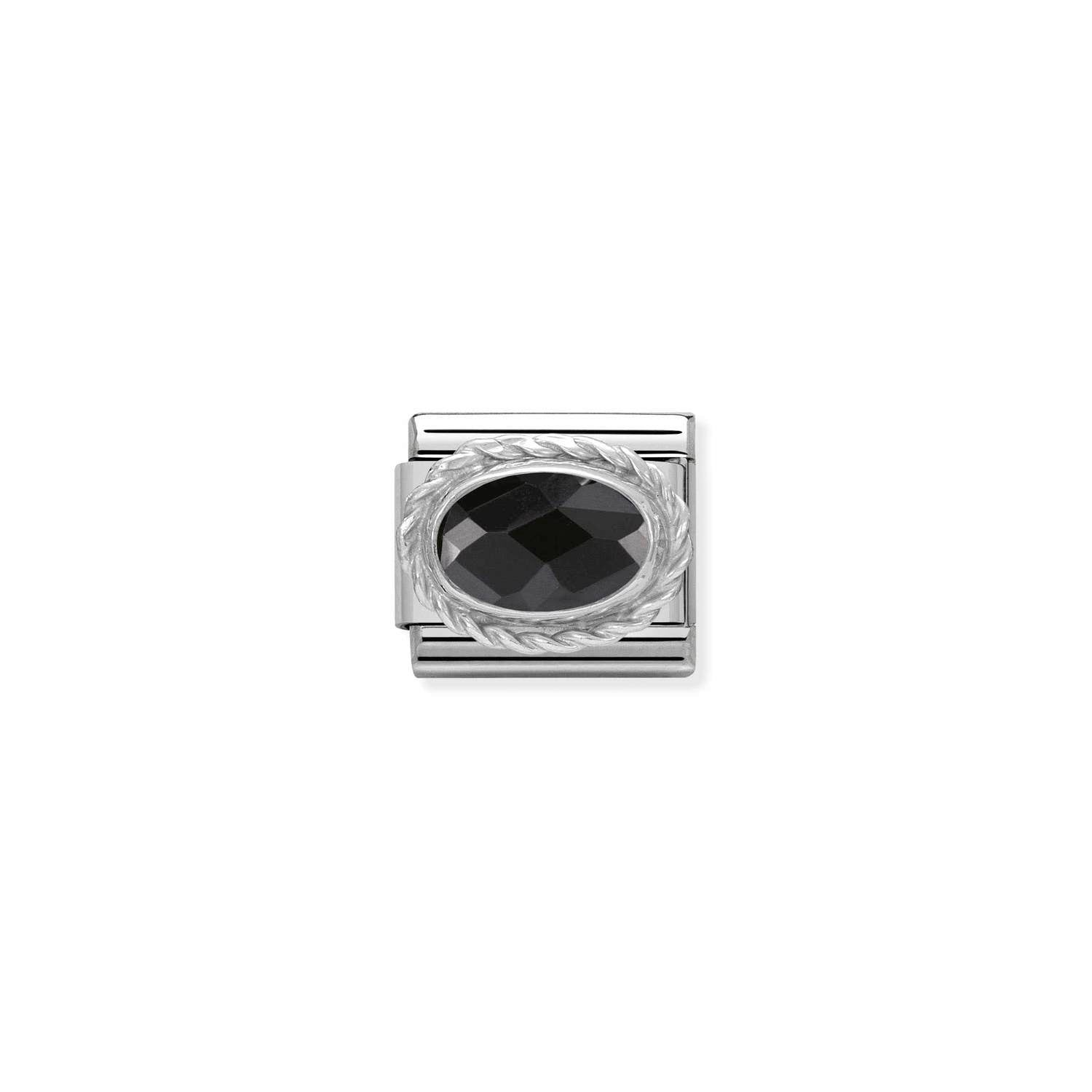 Nomination Classic FACETED CZ Silver Black Charm