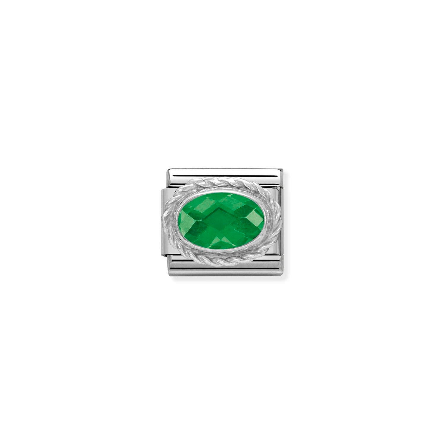 Nomination Classic FACETED CZ Silver EMERALD GREEN Charm