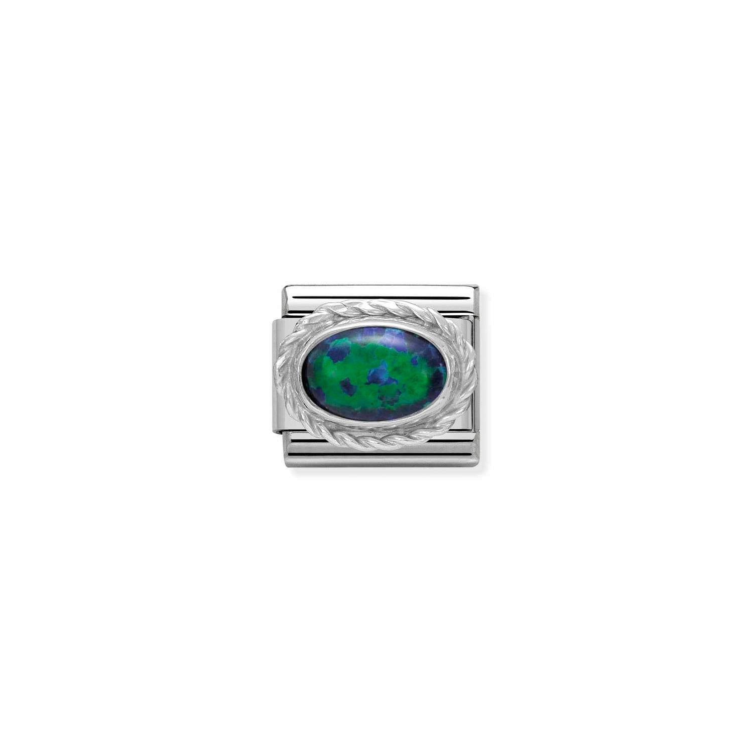 Nomination Classic HARD STONES steel and 925 sterling silver Green Opal