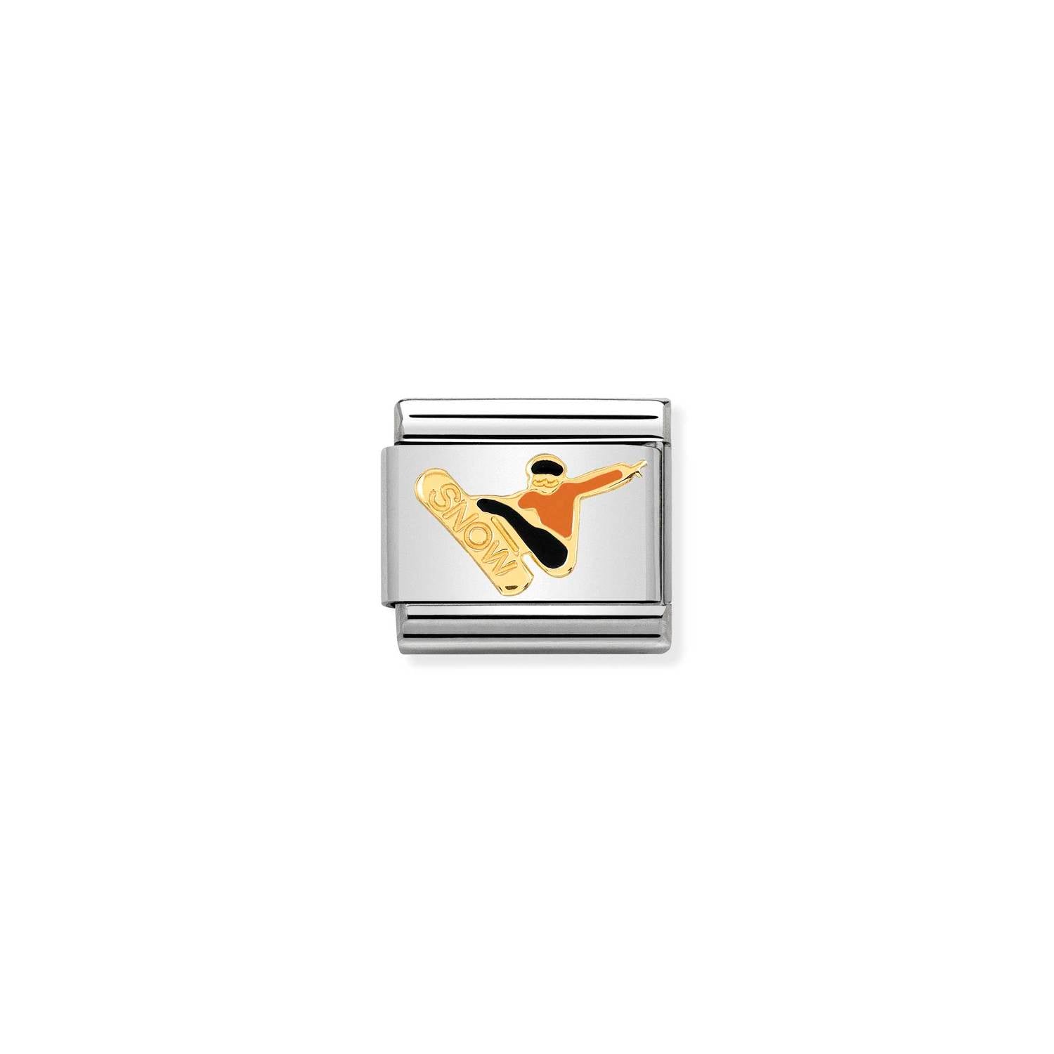 Nomination Gold Snowboarder Charm
