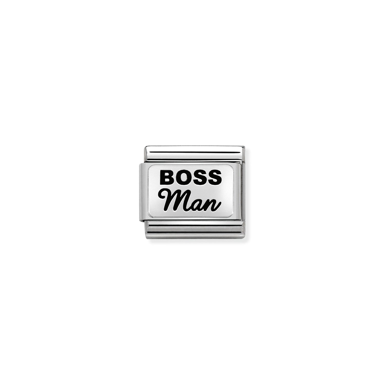 Nomination Classic OXYDISED PLATES 2 in Silver BOSS Man Charm