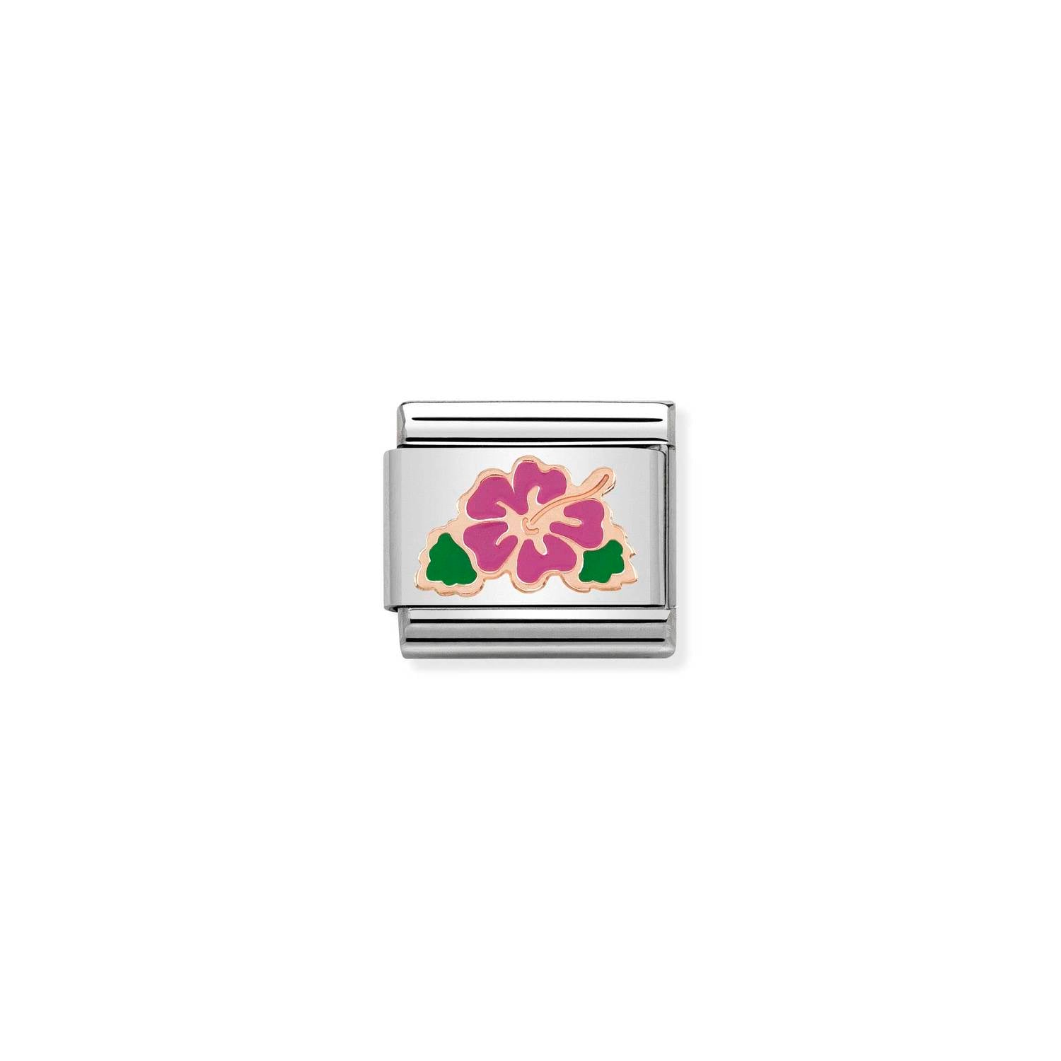 Nomination Classic SYMBOLS 9ct Rose Gold Fuchsia Ibiscus Charm