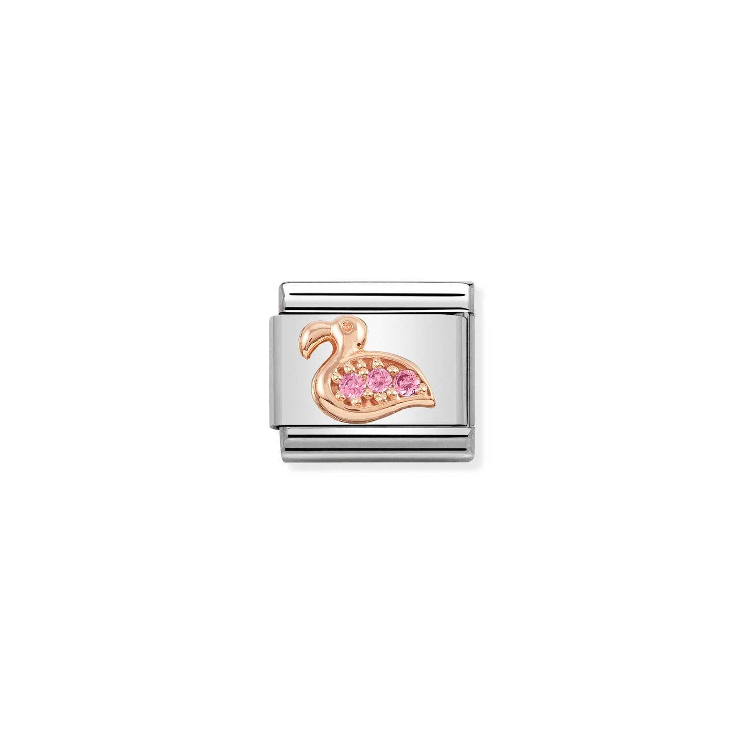 Nomination Classic 9ct Rose Gold and CZ Flamingo Charm