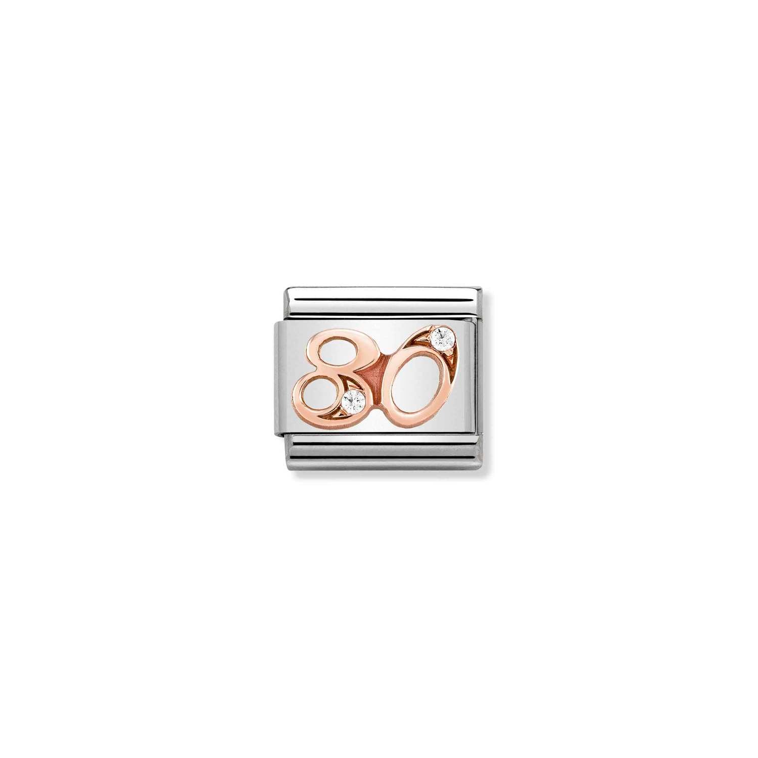 Nomination Classic NUMBERS 9ct Rose Gold and Cubic Zirconia 80 Charm