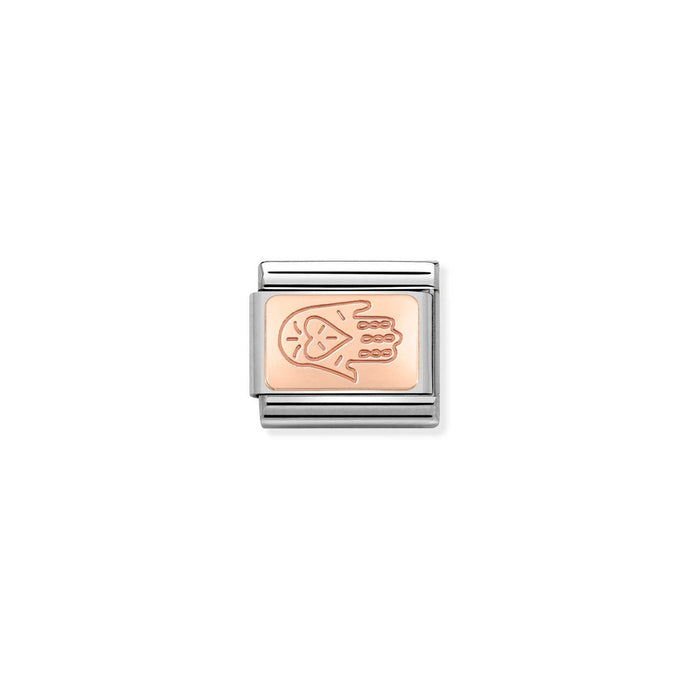 Nomination Classic SYMBOLS PLATE 9ct Rose Gold Hand of Fatima Charm