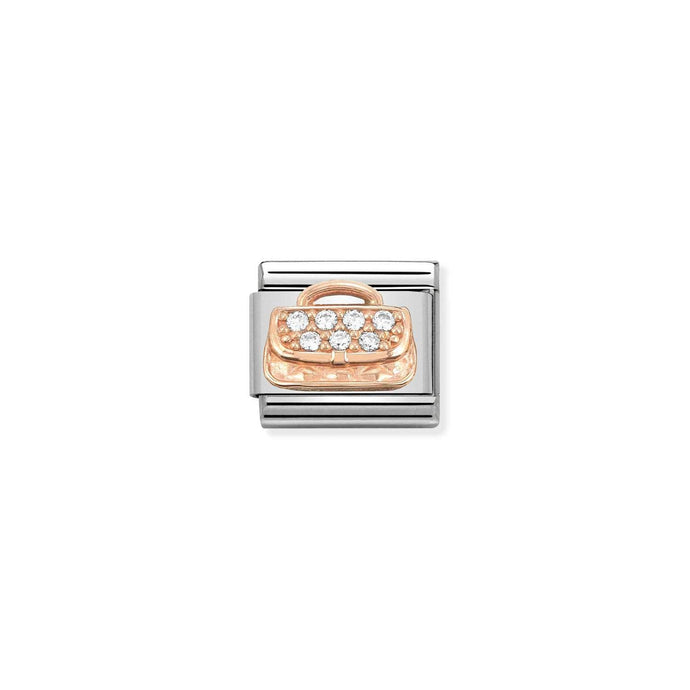 Nomination Classic 9ct Rose Gold and CZ Handbag Charm