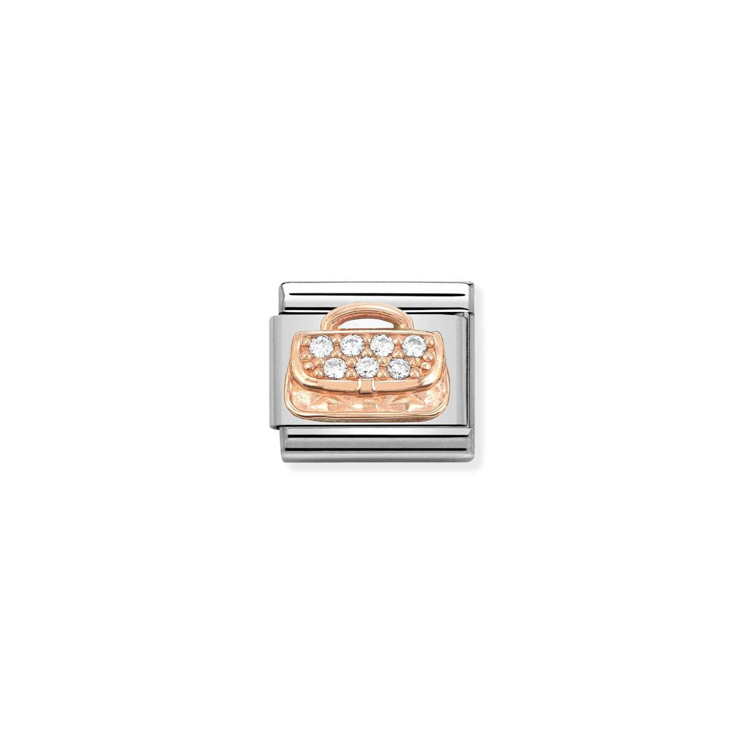 Nomination Classic 9ct Rose Gold and CZ Handbag Charm