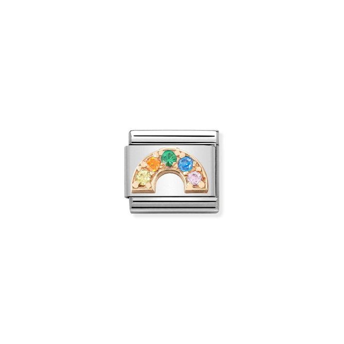 Nomination Classic 9ct Rose Gold and CZ Rainbow Charm