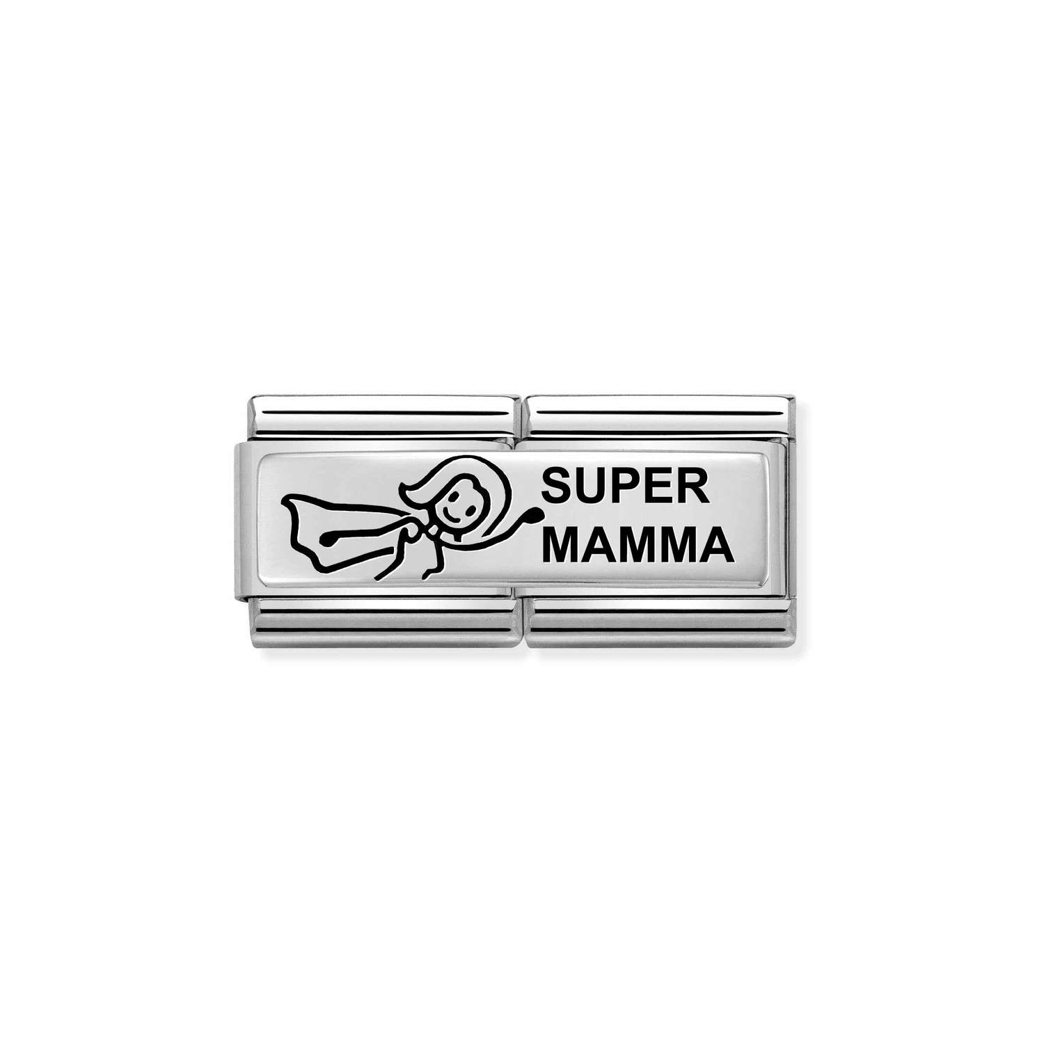 Nomination Classic DOUBLE ENGRAVED Silver CUSTOM Super Mamma Charm