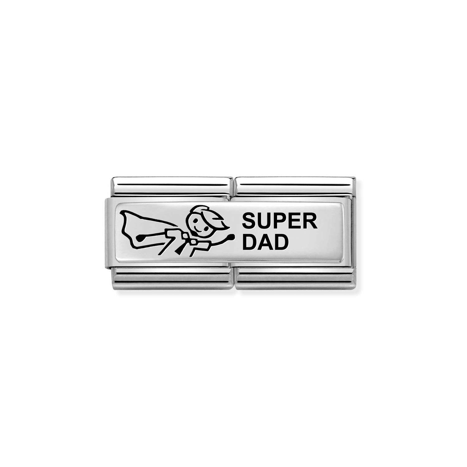 Nomination Classic DOUBLE ENGRAVED Silver CUSTOM Super Dad Charm