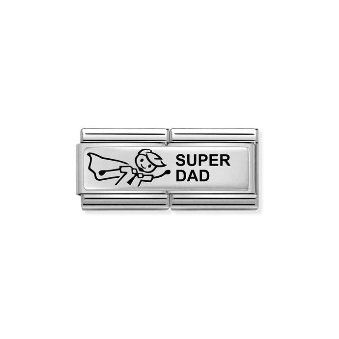 Nomination Classic DOUBLE ENGRAVED Silver CUSTOM Super Dad Charm
