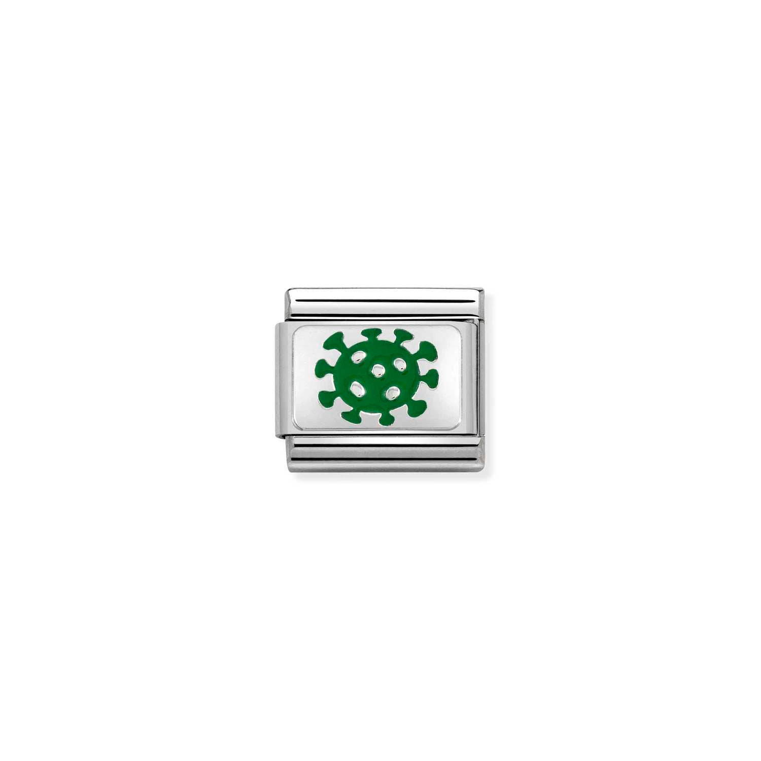 Nomination CL PLATES SYMBOLS in stainless steel, 925 sterling silver and enamel Coronavirus Charm