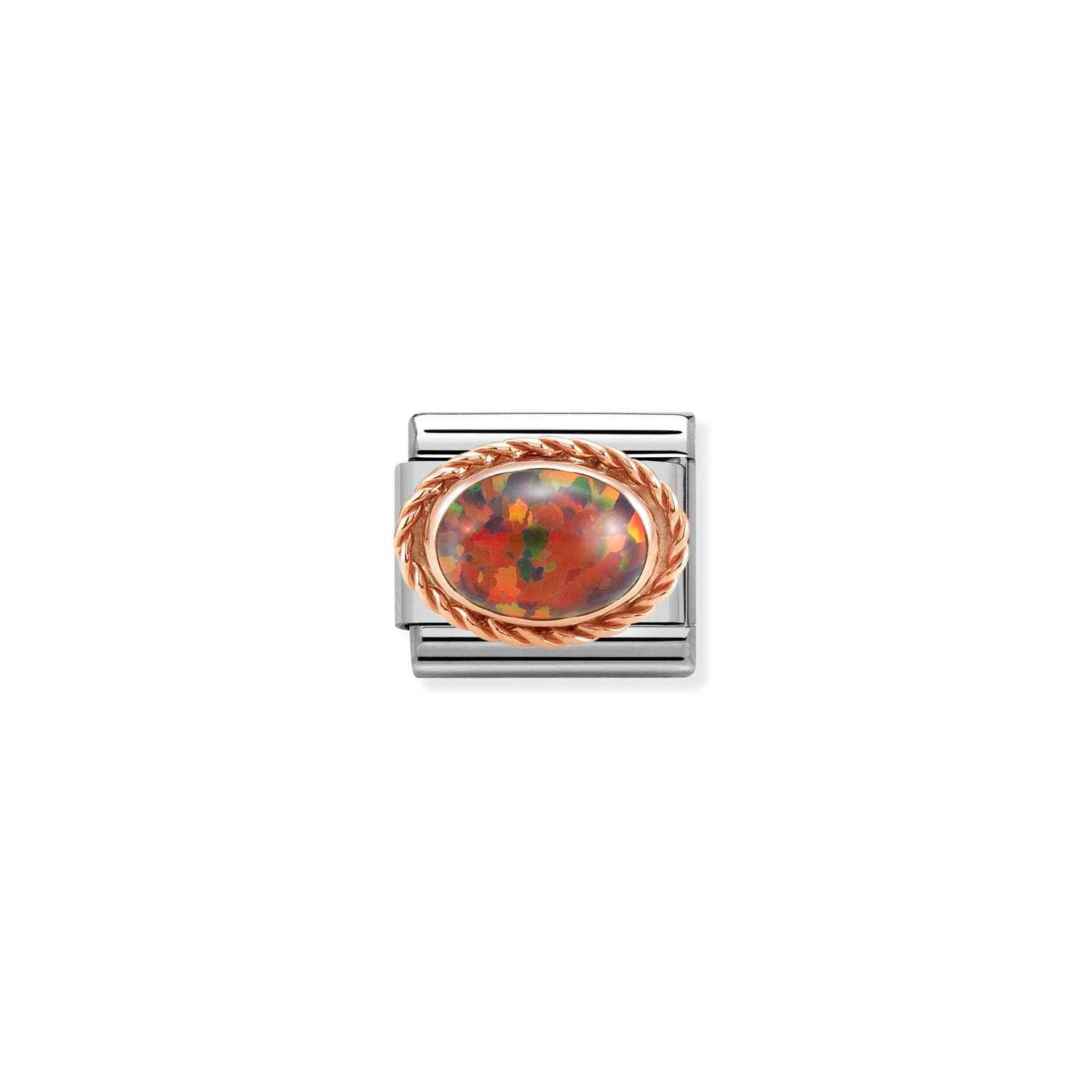 Nomination Classic RICH SETTING STONE 9ct Rose Gold RED OPAL Charm