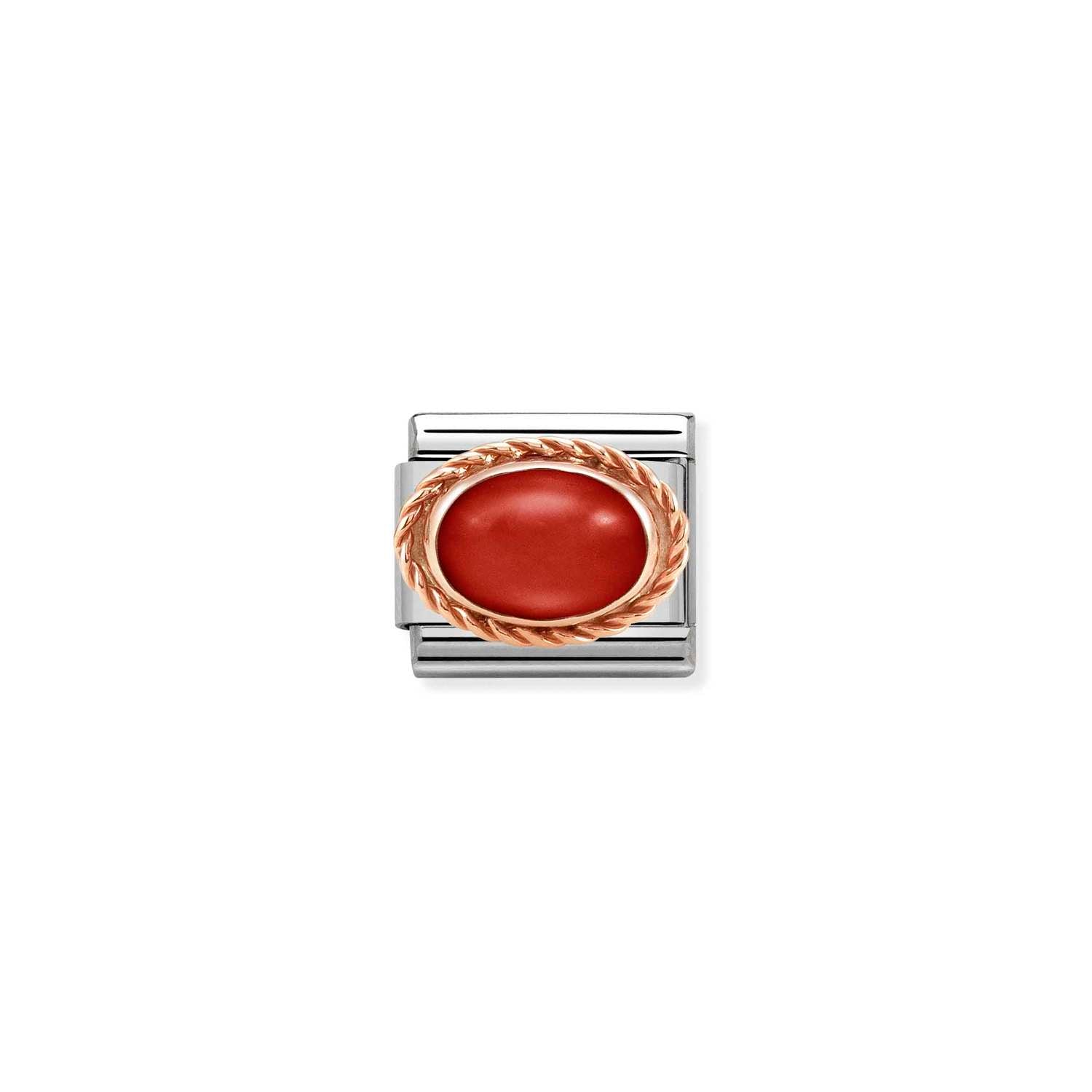 Nomination Classic RICH SETTING STONE 9ct Rose Gold RED CORAL Charm