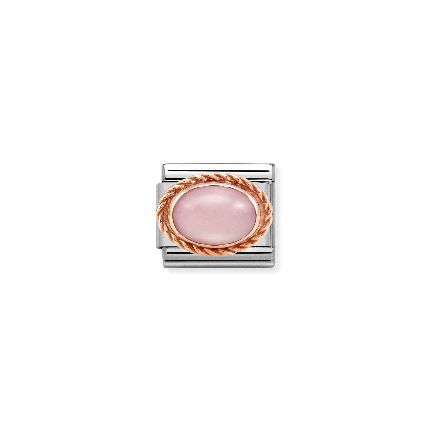 Nomination Classic RICH SETTING STONE 9ct Rose Gold PINK OPAL Charm