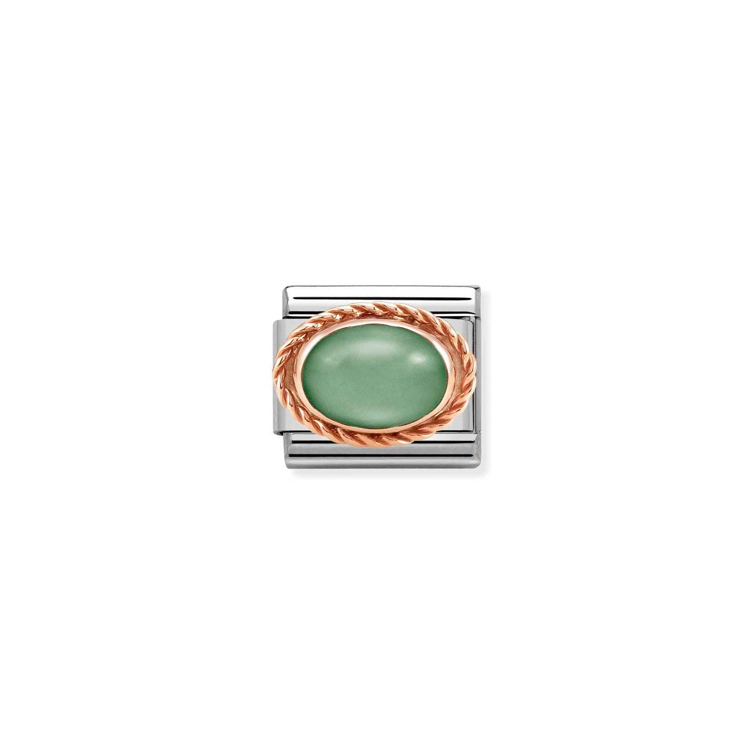 Nomination Classic RICH SETTING STONE 9ct Rose Gold Green aventurine Charm