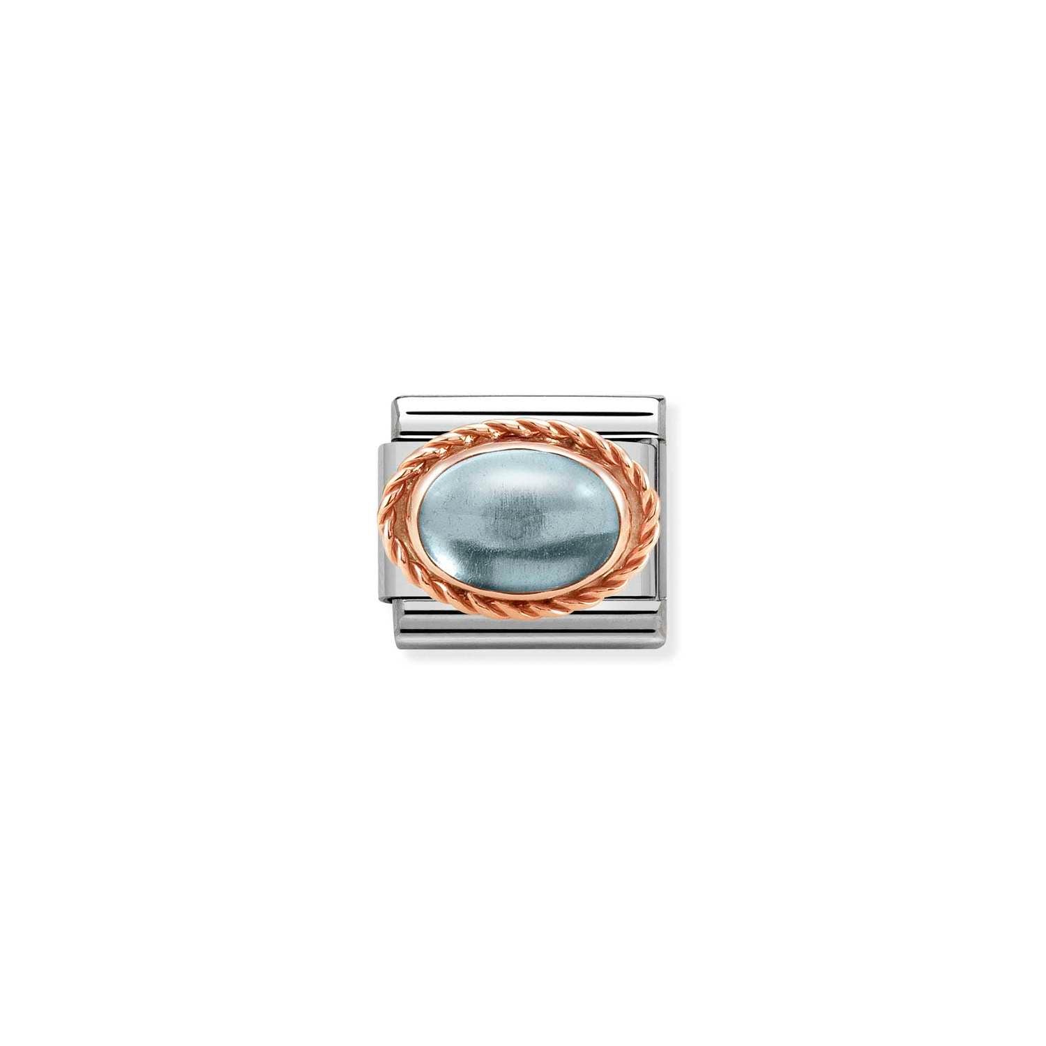 Nomination Classic RICH SETTING STONE 9ct Rose Gold Blue topaz Charm