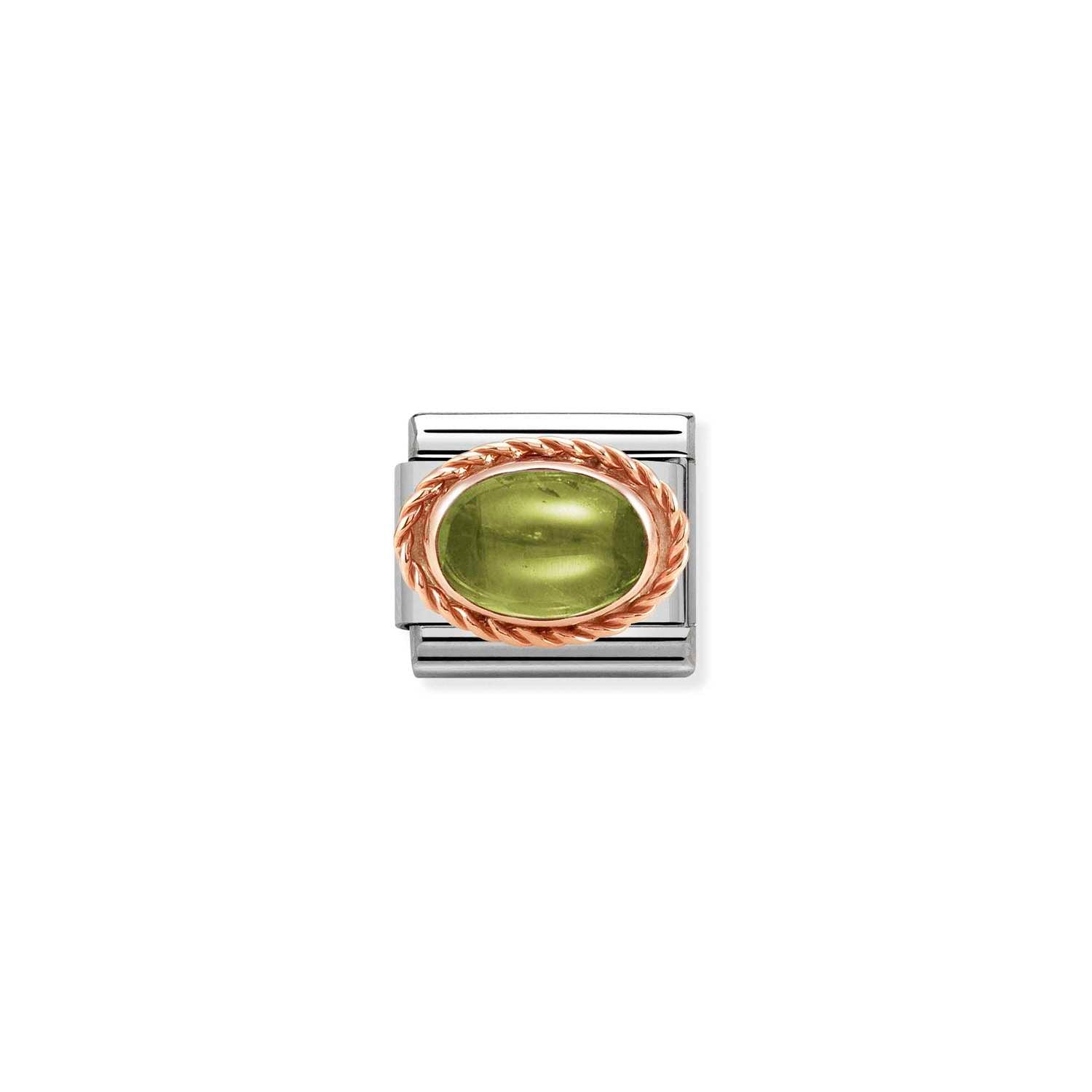 Nomination Classic RICH SETTING STONE 9ct Rose Gold PERIDOT Charm