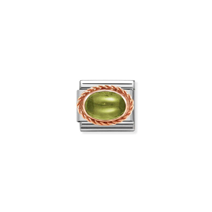 Nomination Classic RICH SETTING STONE 9ct Rose Gold PERIDOT Charm
